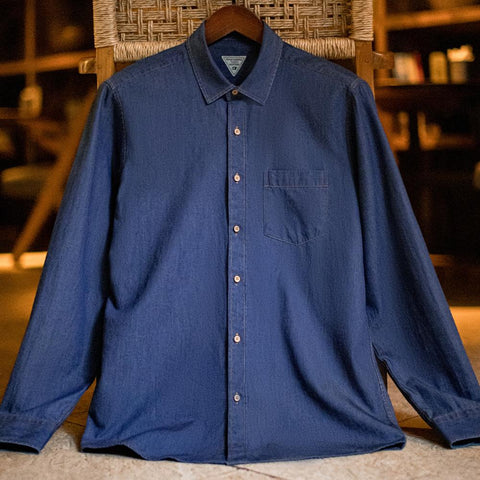 Chemise en denim Maden pour homme, coupe slim décontractée, style rétro 