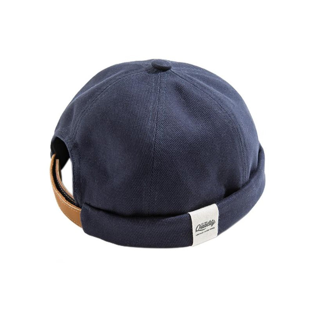 MADEN Retro Baumwoll Rollbündchen Totenkopf Mütze