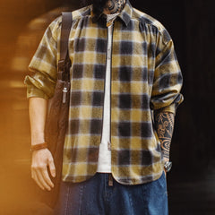 MADEN Plaid Zip-Up Shacket - Cotton 100%
