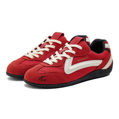 MADEN Retro Rote Wildleder Chunky Sohle Sneaker