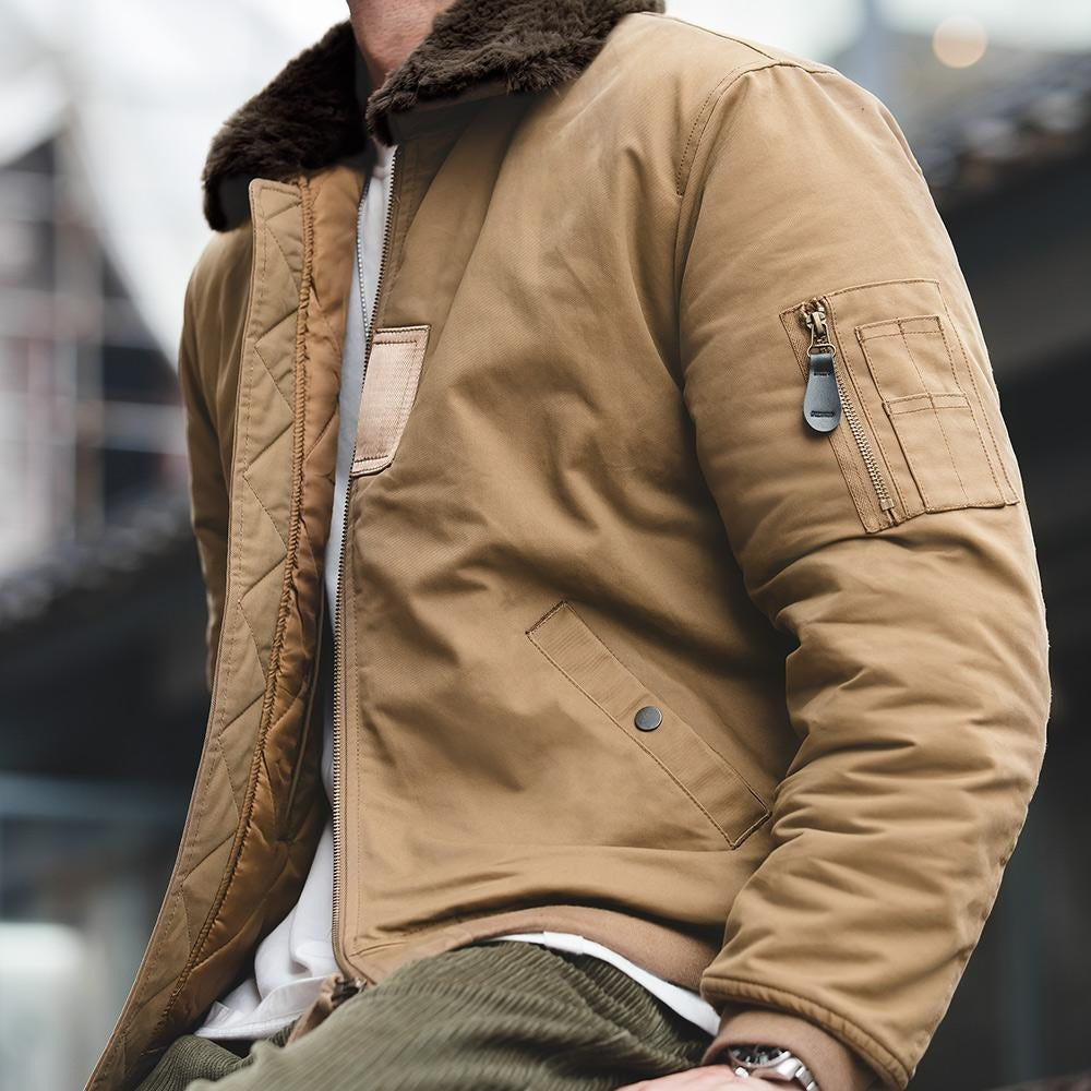 MADEN B-15 Bomberjacke – Kunstpelzkragen