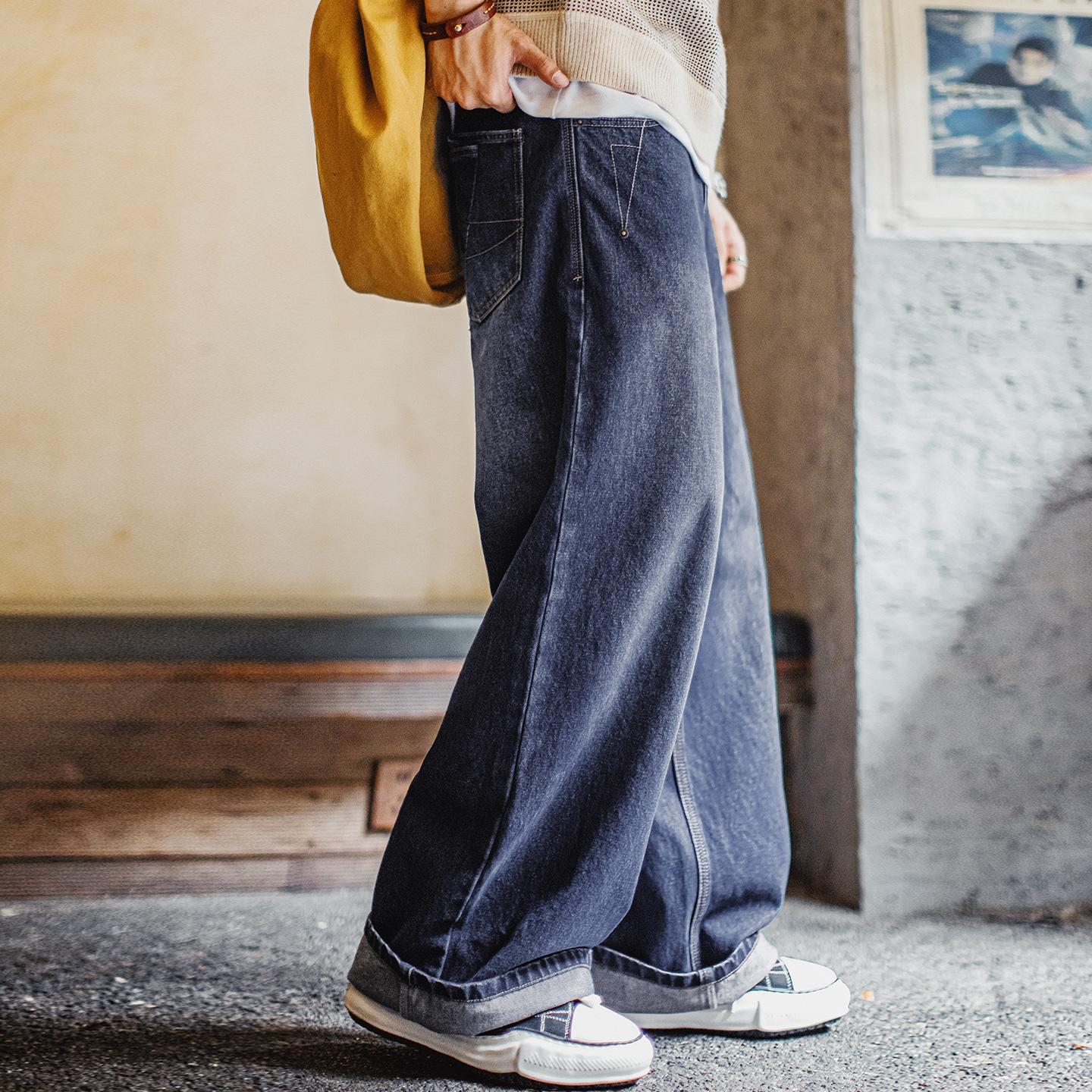 Jeans de trabajo retro MADEN, pantalones casuales de pierna recta