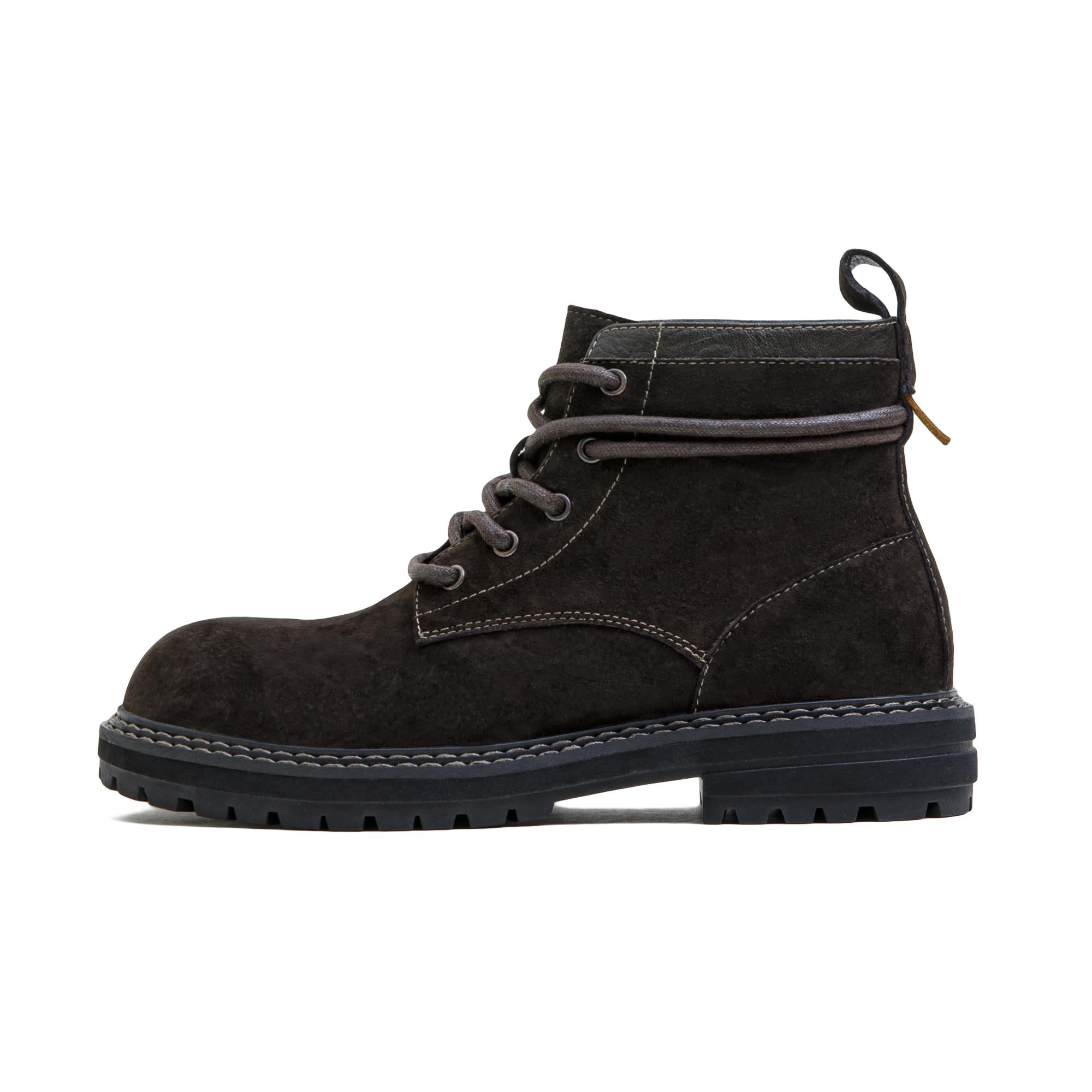 MADEN Retro braune mittelhohe Leder Desert Boots