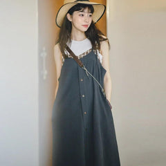 MADEN Vintage Plaid A-Line Midi Dress