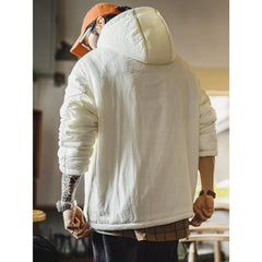 MADEN Daunen-Hoodie – Thermojacke mit Kängurutasche 
