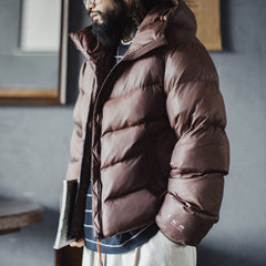 MADEN Herren Steppjacke aus schwerem Material mit Kapuze