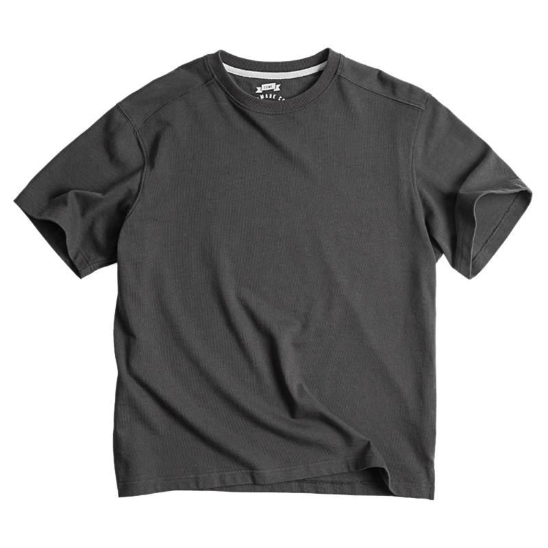 MADEN Men's Casual T-shirt Cotton 100% Basic White Black T-shirt Solid Loose Round Collar O-neck Basic Quality