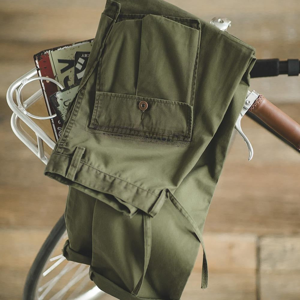 MADEN Men’s Cargo Pants – 100% Cotton Army Green Tactical Trousers