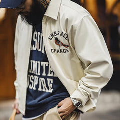 MADEN MADEN Motmot Vogel bestickte lockere Coach-Jacke