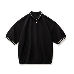 MADEN 컬러 블록 스트레치 코튼 저지 폴로 셔츠