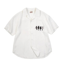 Maden Damen Kurzarm Shirt - Freizeit Vintage Stickerei