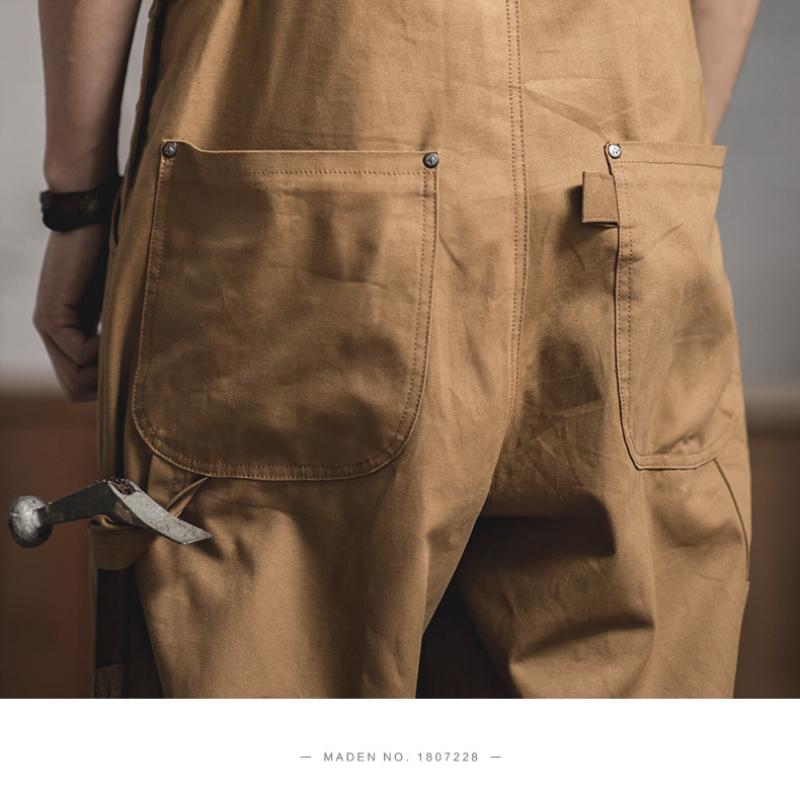 MADEN Herren Schwere Baumwoll Arbeitslatzhose Cargo
