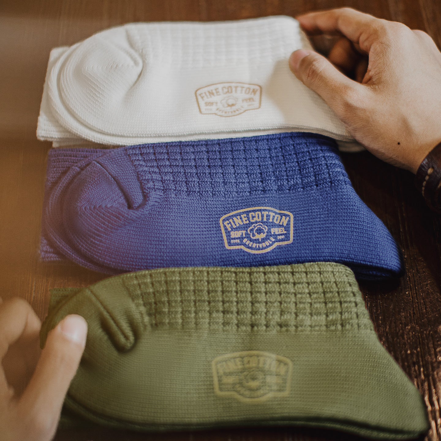 MADEN Waffle Knit Crew Sock - Moisture-Wicking