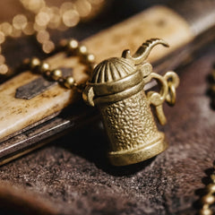 MADEN Brass Handle Kettle Pendant Necklace