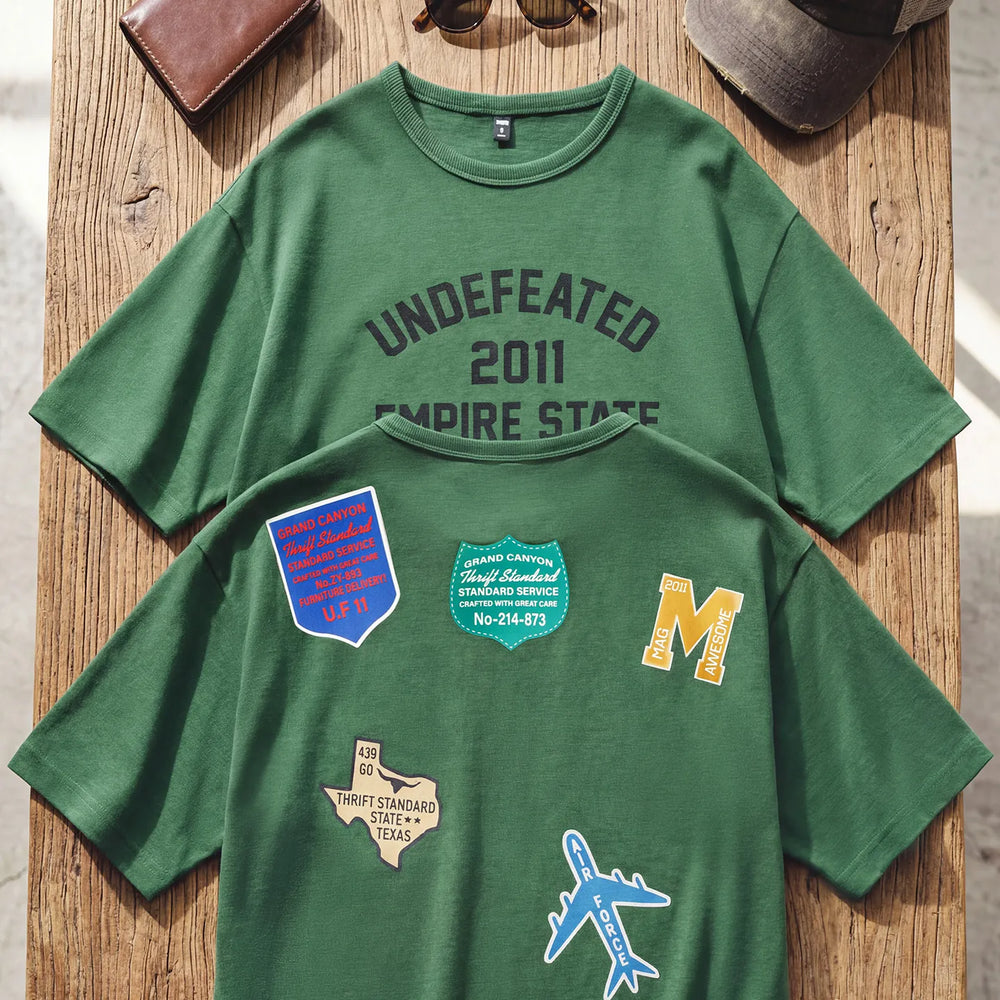 MADEN Green Print Crewneck T-Shirt