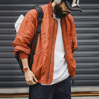 MADEN Orange MA1 Bomber Jacket