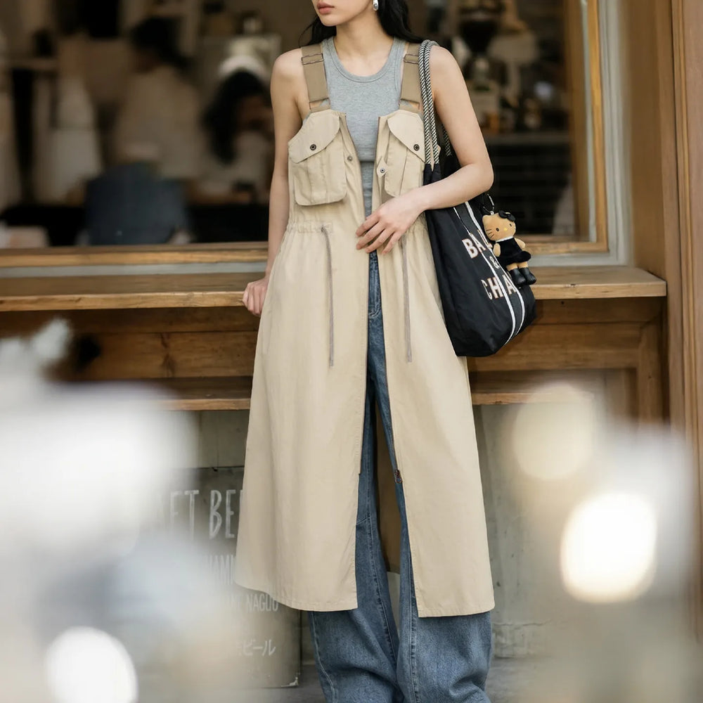 MADEN Women's Cargo Overall Dress