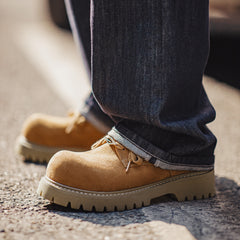 MADEN Brown Derby Boots Chunky Sole