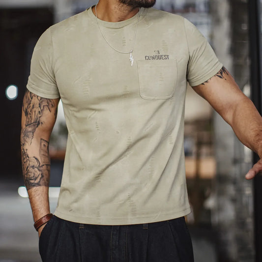 MADEN Vintage Distressed Print Tee