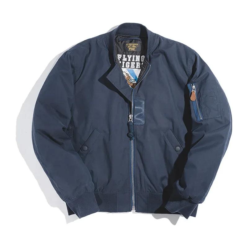 MADEN Retro MA1 Bomber Jacket – Thickened Baseball Flight Coat with Inner Pocket for Men