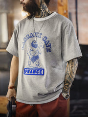 MADEN Vintage Ribbed Print Knit Tee