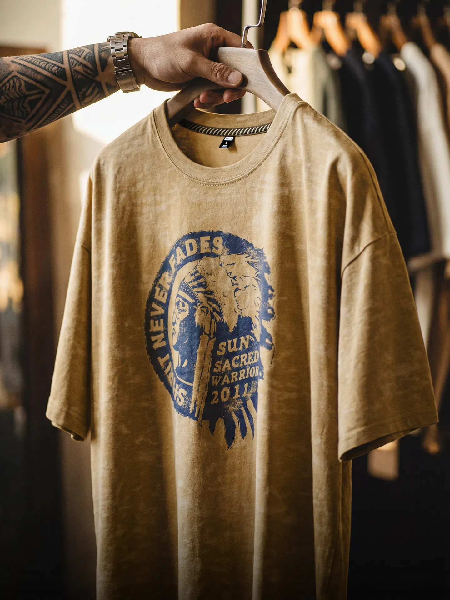 MADEN Yellow Batik Print T-Shirt