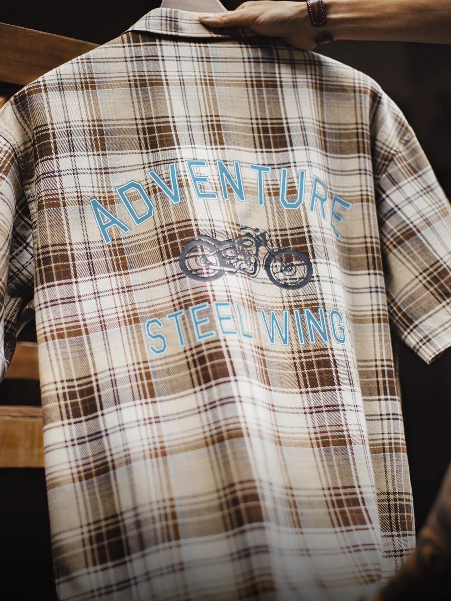 MADEN Vintage Plaid Print Shirt