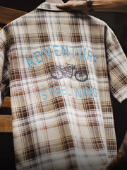 MADEN Vintage Plaid Print Shirt