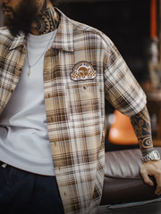 MADEN Vintage Plaid Print Shirt