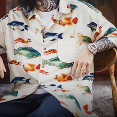 MADEN Vintage Cuban Collar Shirt