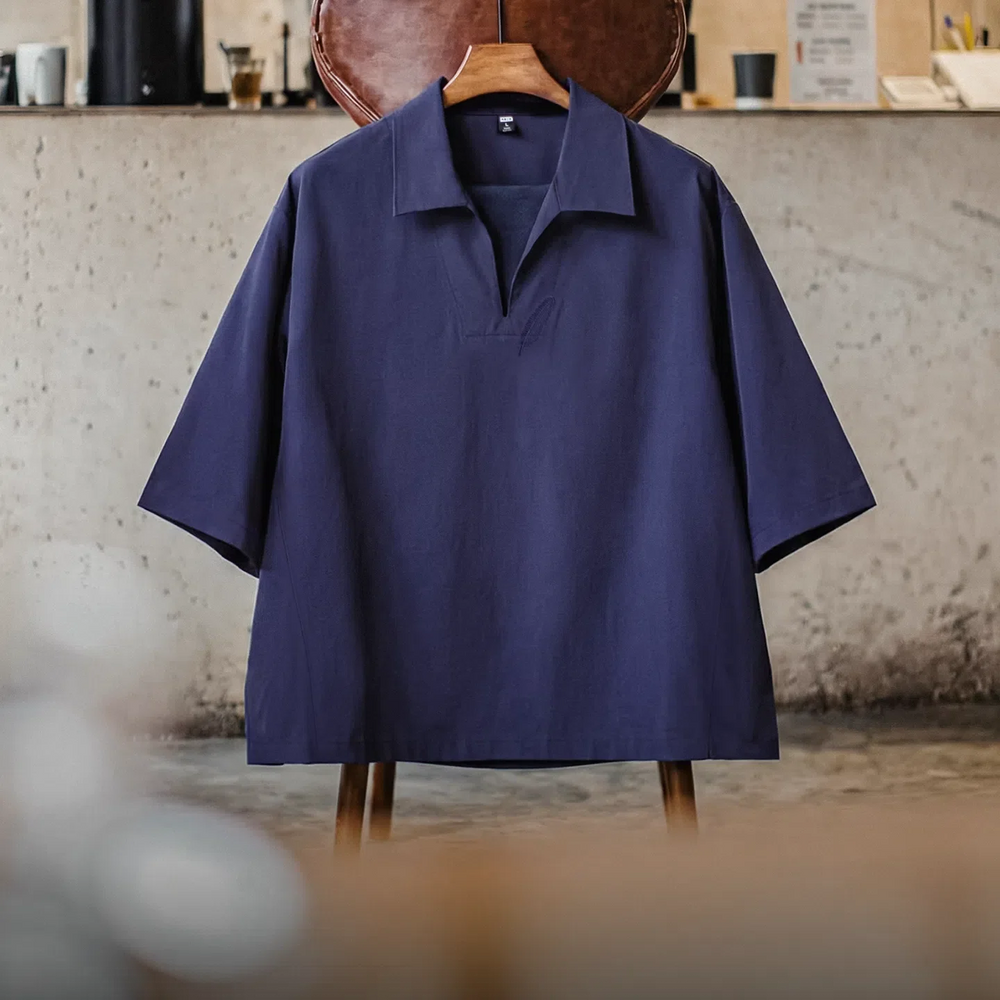 MADEN Vintage Feather V-Neck Polo