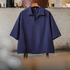 MADEN Vintage Feather V-Neck Polo