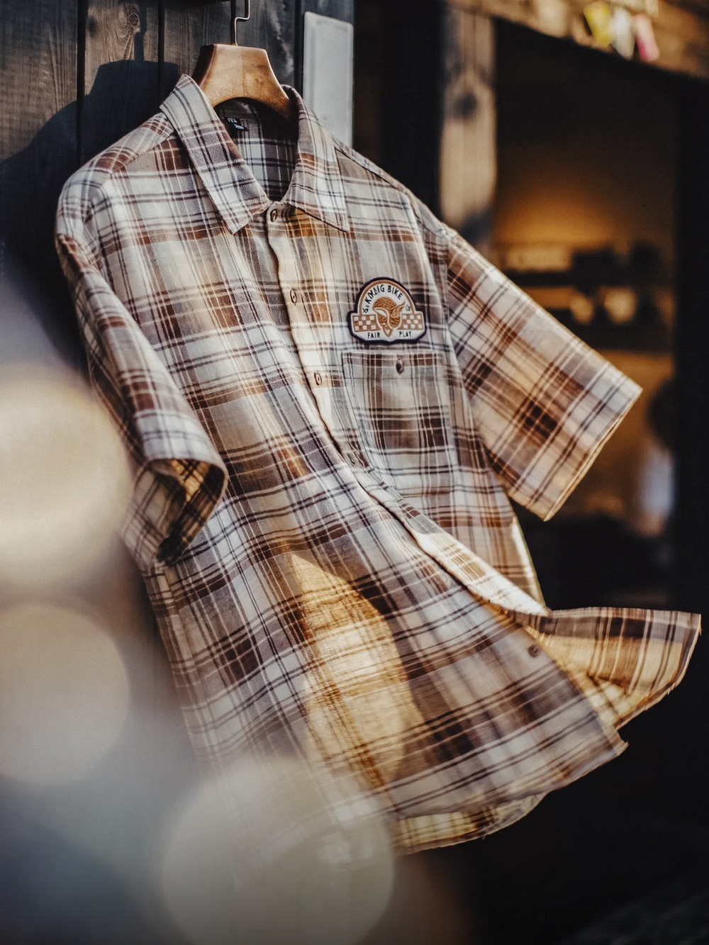 MADEN Vintage Plaid Print Shirt