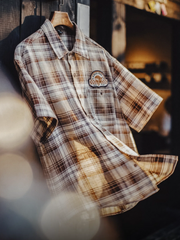 MADEN Vintage Plaid Print Shirt