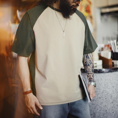 MADEN Quick-Dry Colorblock Breathable T-shirt