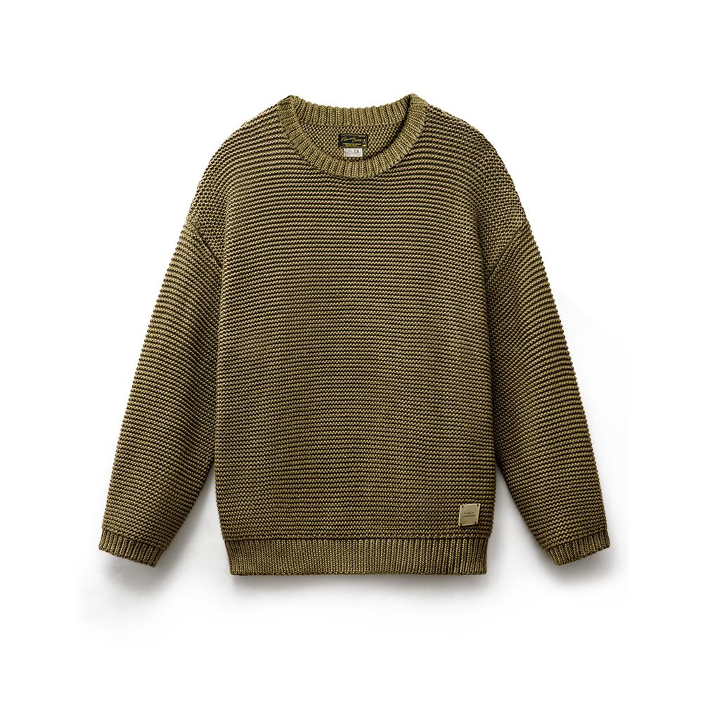 MADEN Men’s Heavyweight Chunky Knit Sweater – Loose Fit Round-Neck Pullover