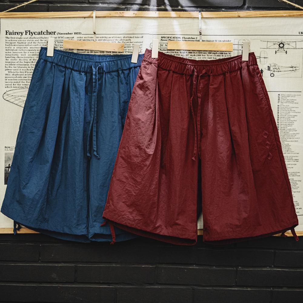 MADEN Navajo bestickte, schwere Baumwoll-Shorts mit lockerem Sitz