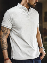 MADEN Men's Quick-Dry Moisture-Wicking Short-Sleeve Henley Shirt