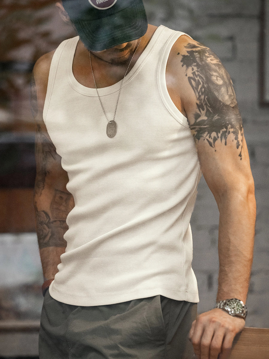 MADEN Ribbed Tank Top – Cotton Blend