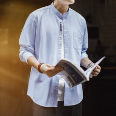 MADEN Herren Baumwoll Oxford-Hemd