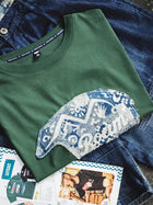 MADEN Men's Vintage Fabric Embroidery Short-Sleeve T-Shirt thumbnail
