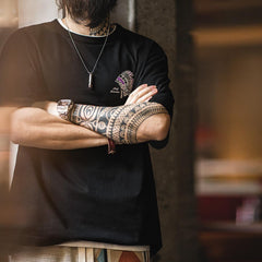 Camiseta con estampado de letras Indian - 100% algodón MADEN