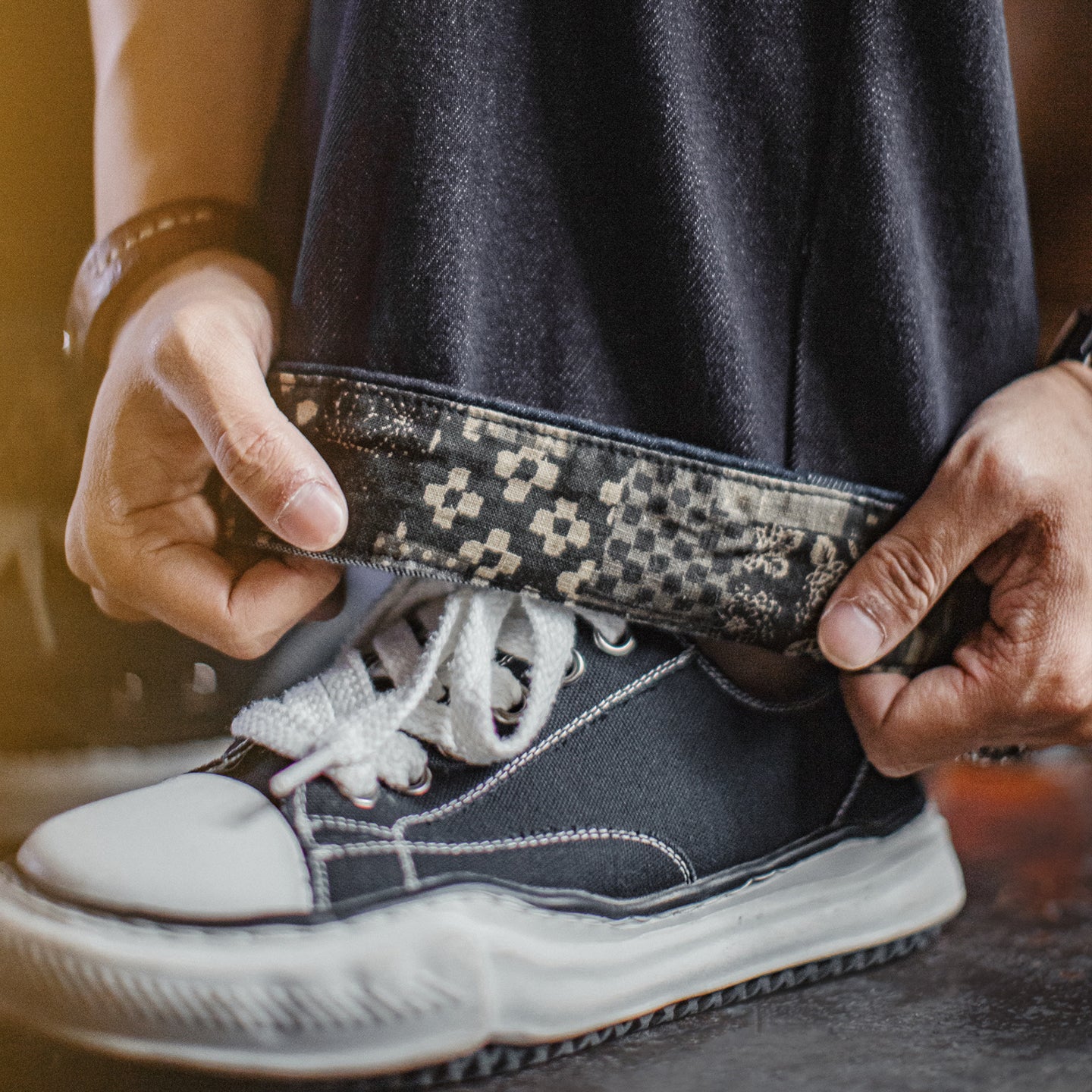 Quần Jean MADEN Boro Giặt Màu Denim