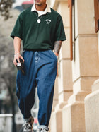 MADEN Colorblock Baseball Embroidery Heavyweight Cotton Polo thumbnail