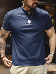 MADEN Men's Quick-Dry Moisture-Wicking Short-Sleeve Henley Shirt