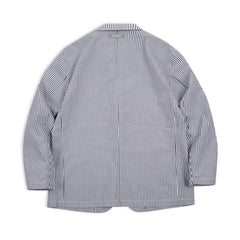 MADEN Herren gestreifter Seersucker Freizeit-Blazer Sakko