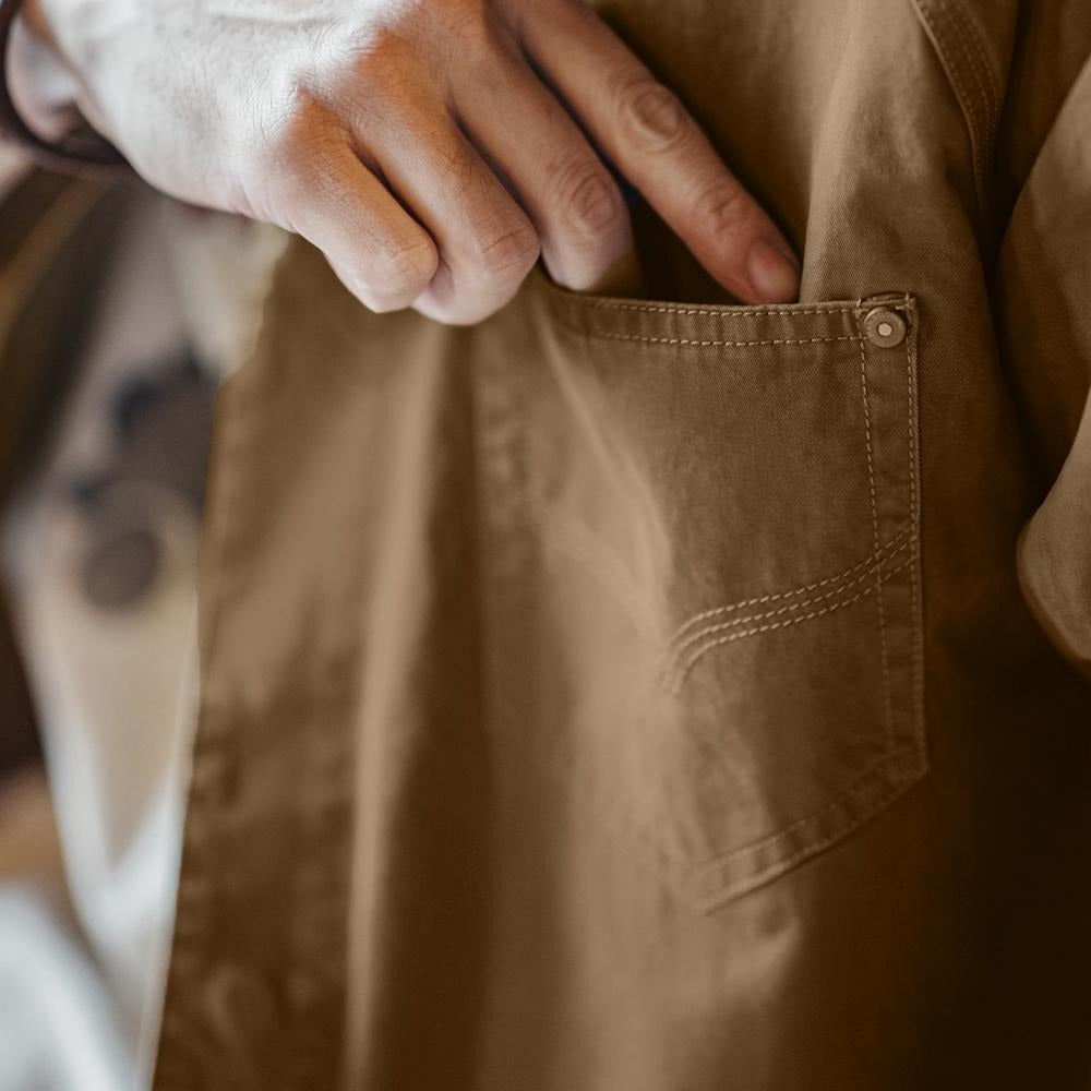 MADEN Cowboy Print Langarm Baumwoll Hemdjacke