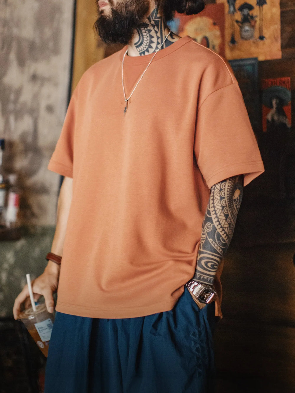 MADEN Vintage Ribbed Crewneck Tee