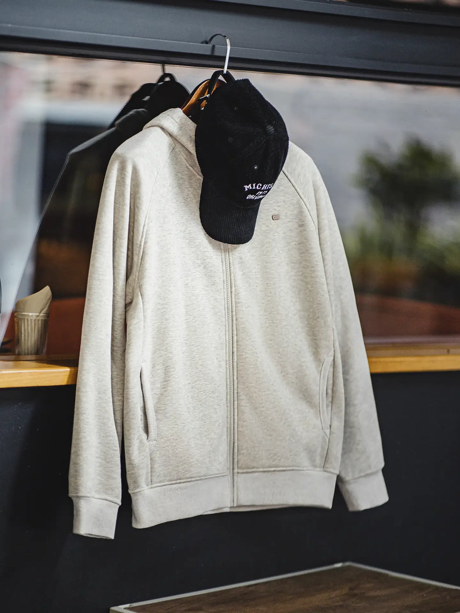 Sweat-shirt à capuche gris pour homme MADEN – Veste polaire épaisse zippée 