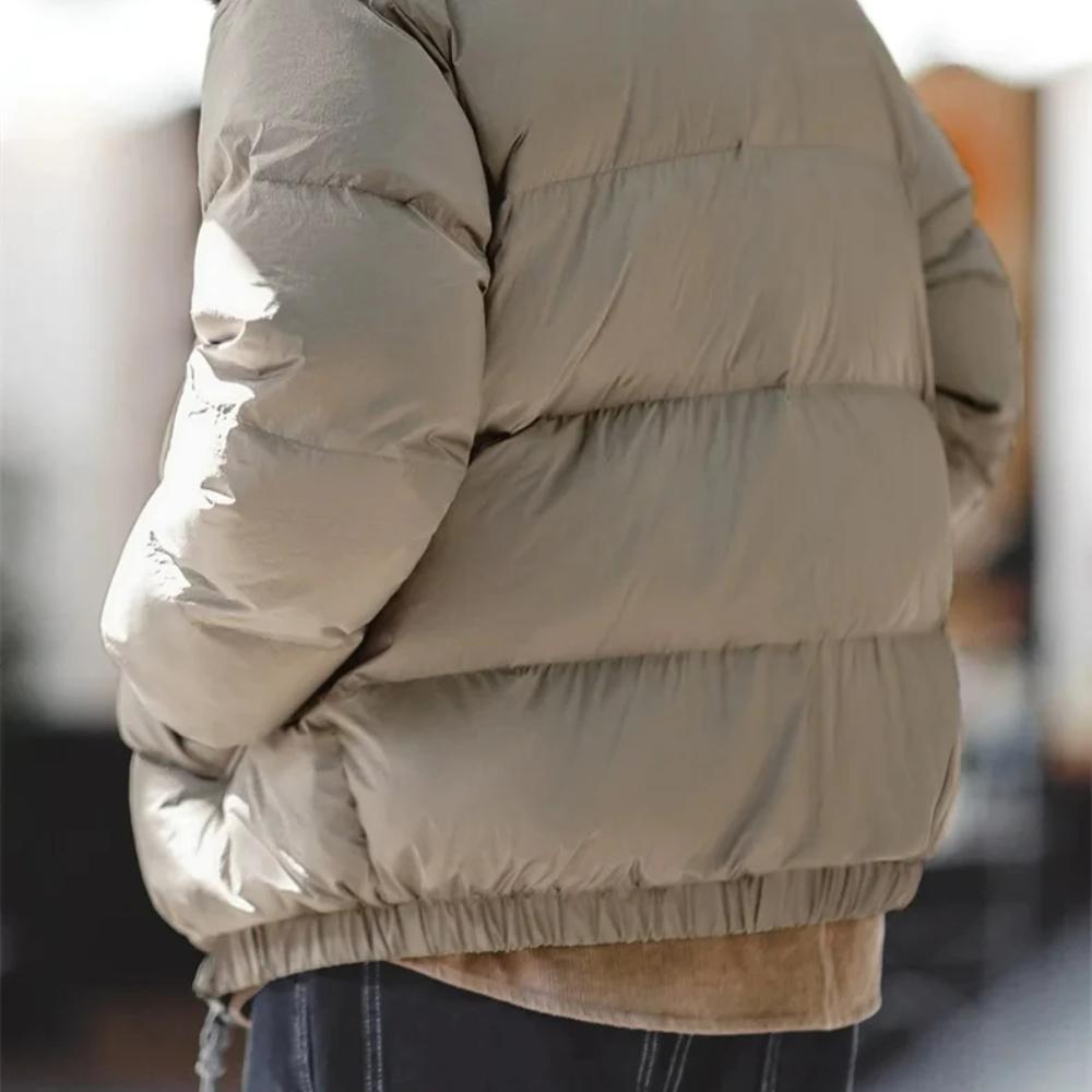 Doudoune réversible d'hiver Maden pour homme, garnissage en duvet de canard blanc, col montant polyvalent, manteau chaud, couleur unie 
